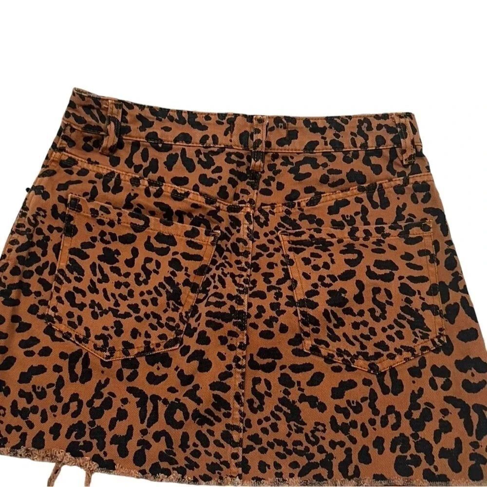 Free people Leopard Print Denim We The Free Mini Skirt by we the Free 27 4 - Picture 3 of 13